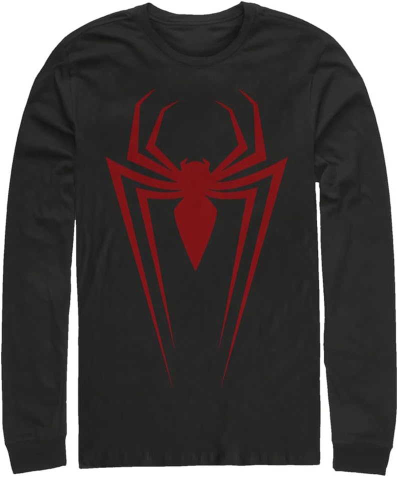 Marvel Mens Classic Long Spider Men's Tops Long Sleeve Tee Shirt