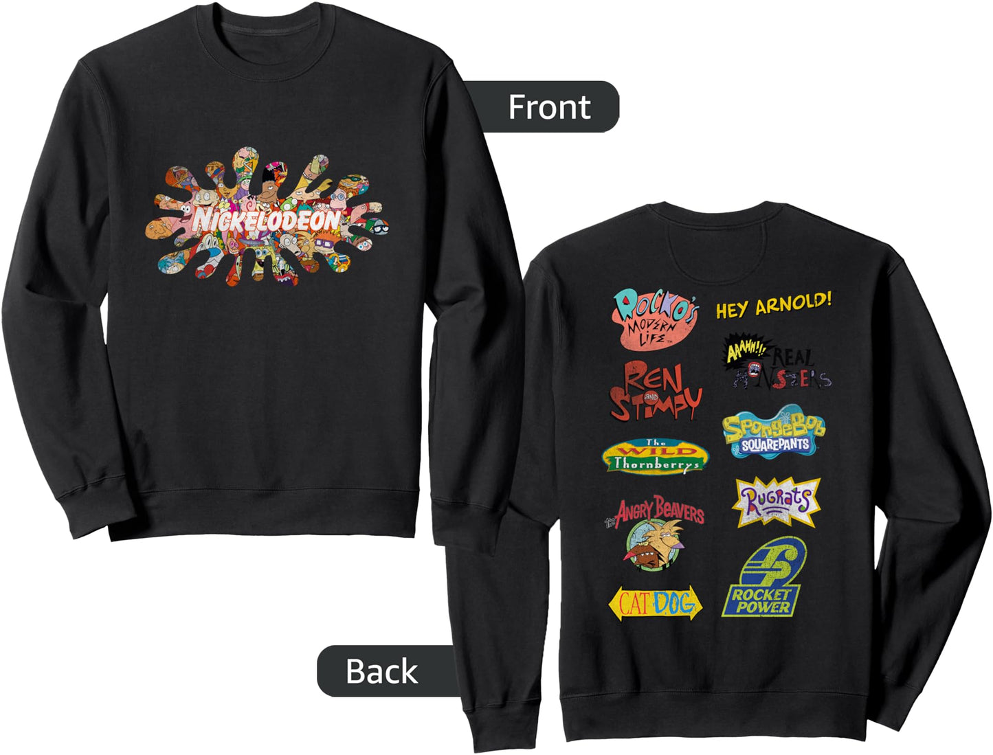 Nickelodeon Logo With All 90s Character Sweatshirt