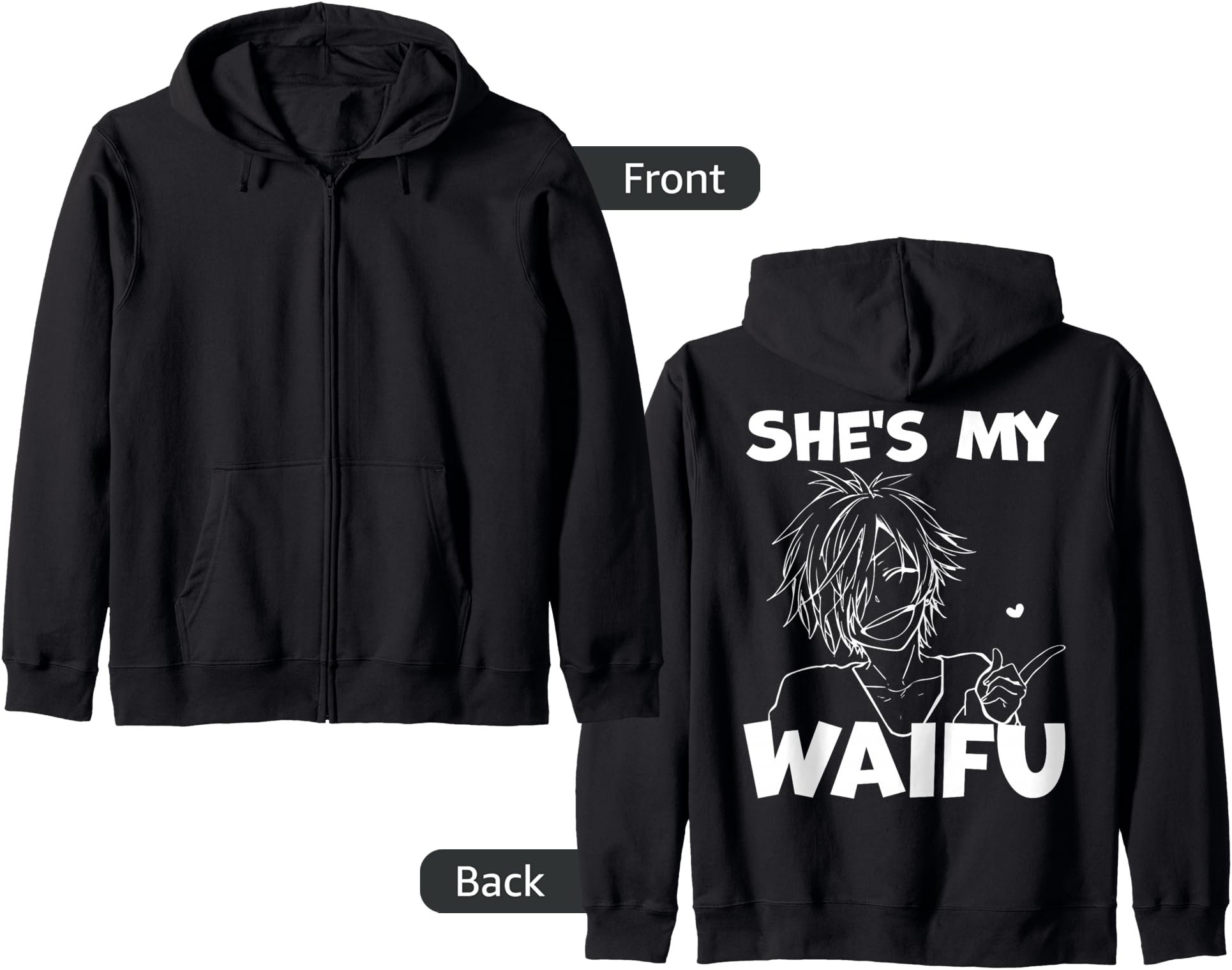 She's My Waifu Funny Anime Matching Couple Boyfriend Gift Hoodie