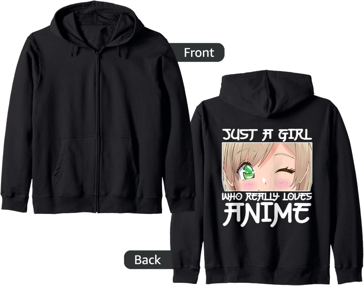 Anime Girl Japanese - Just A Girl Who Loves Anime Zip Hoodie