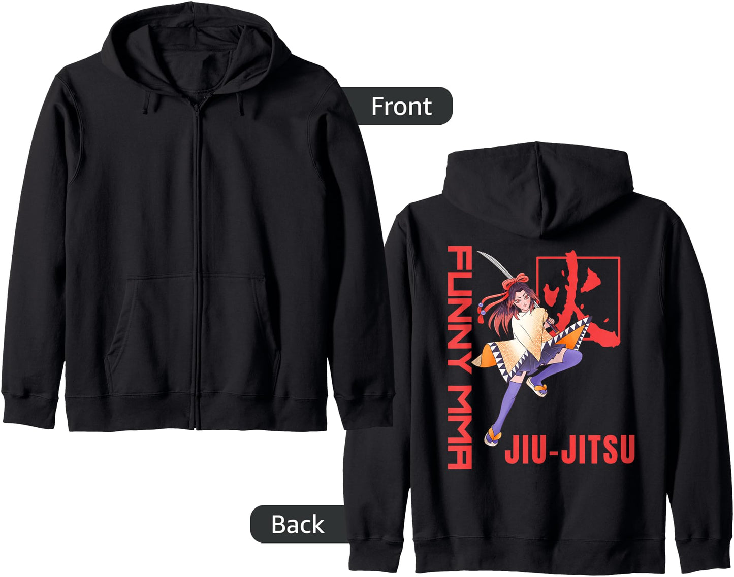 Jiu-Jitsu, Kitana Anime Girl, MMA, Muay Thai, Japan, Grapple Hoodie