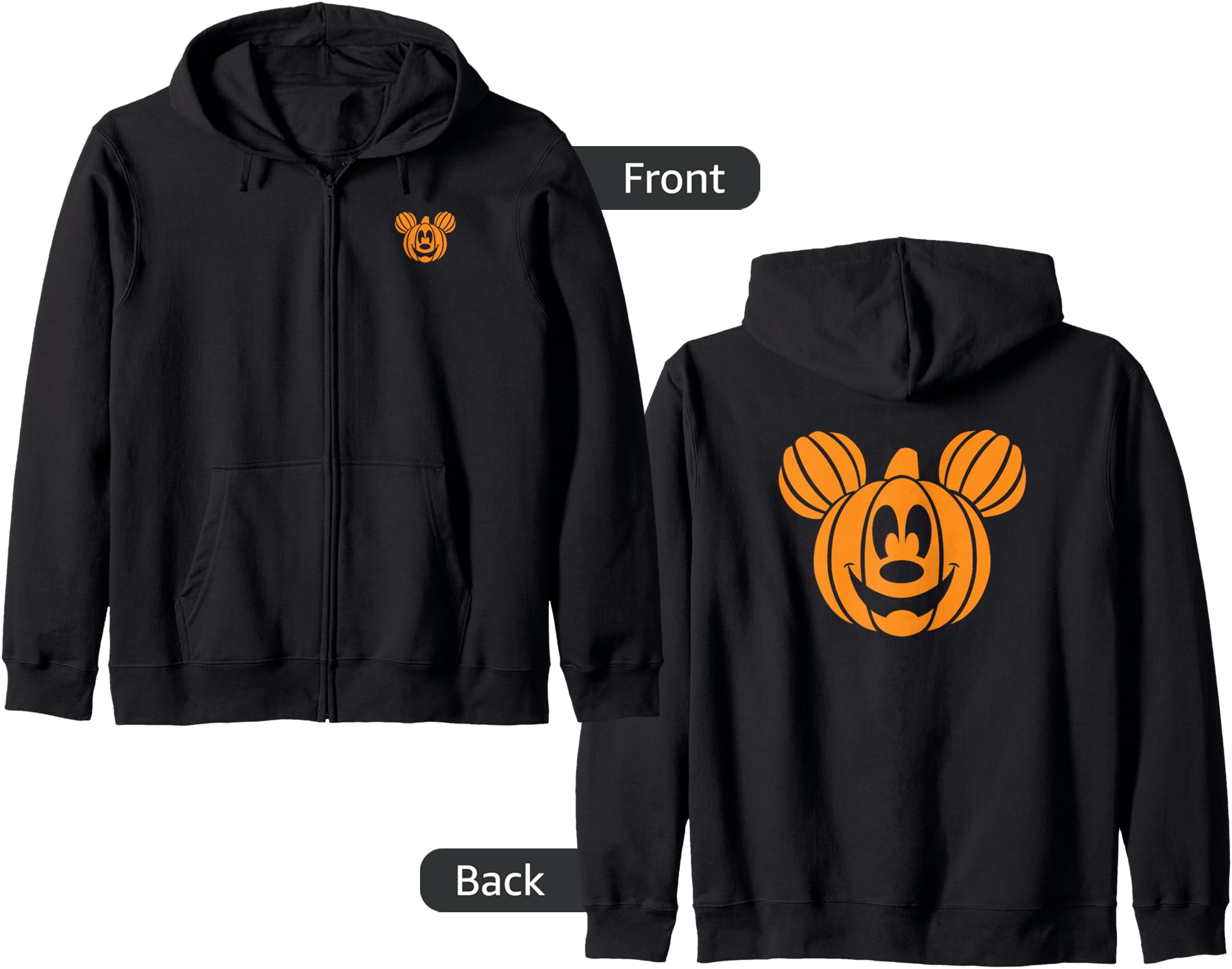 Disney - Halloween Mickey Pumpkin Head Zip Hoodie
