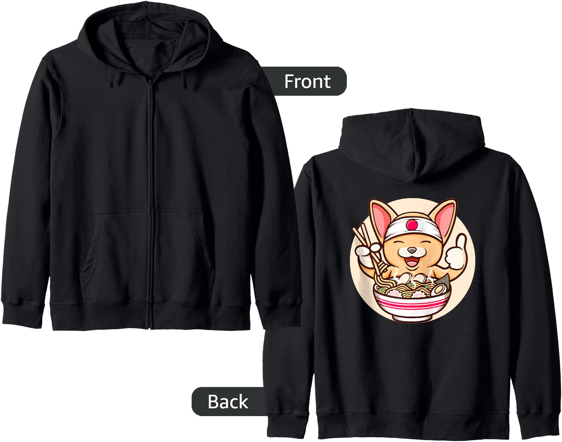 Ramen I Just Really Love Ramen Kawaii Corgi Japanese Zip Hoodie