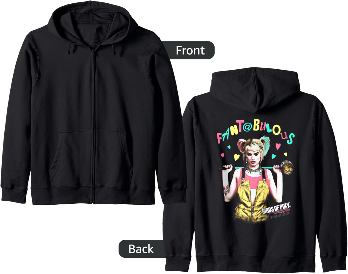 Birds of Prey Harley Quinn Fantabulous Zip Hoodie