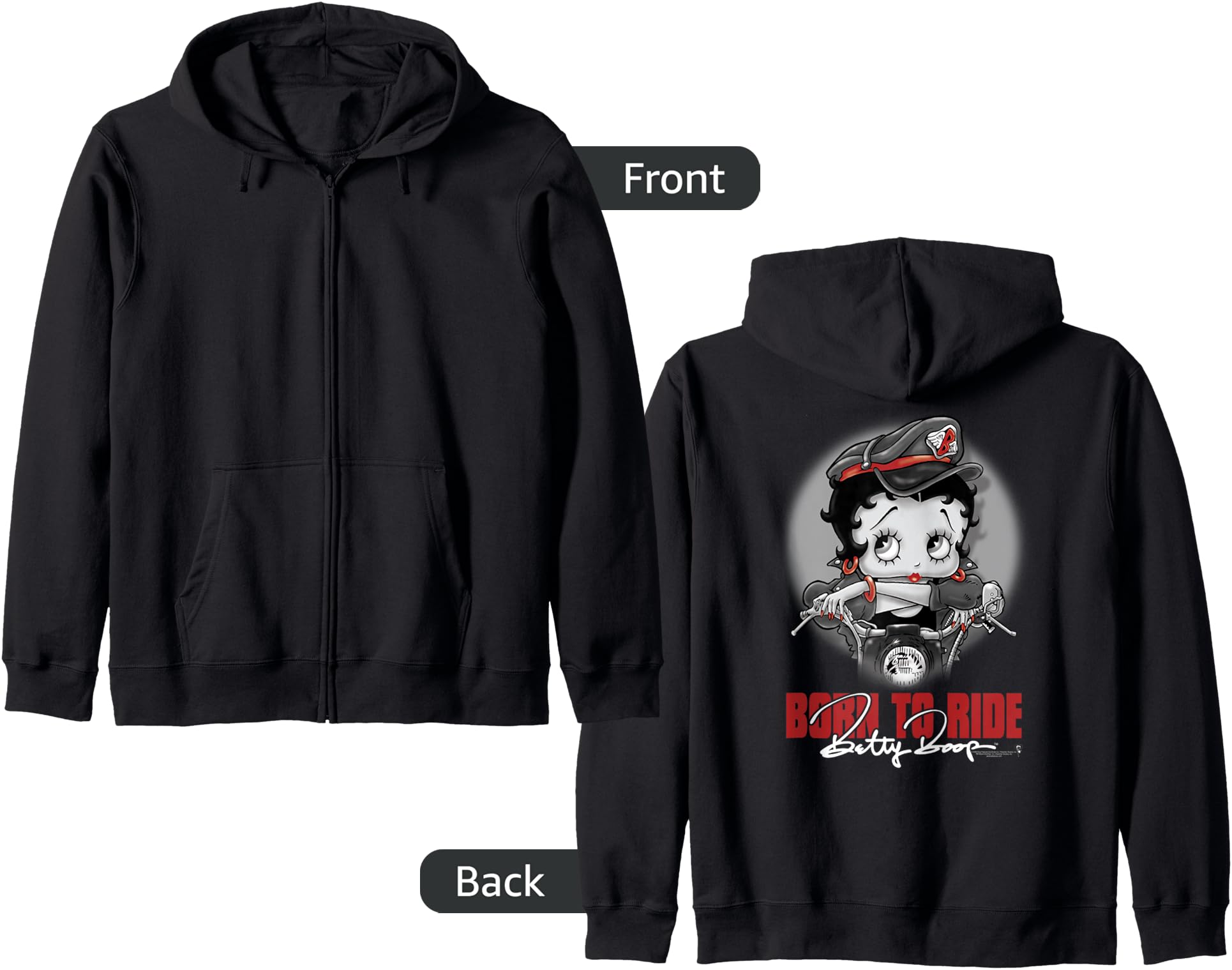 Betty Boop Born to Ride Zip Hoodie