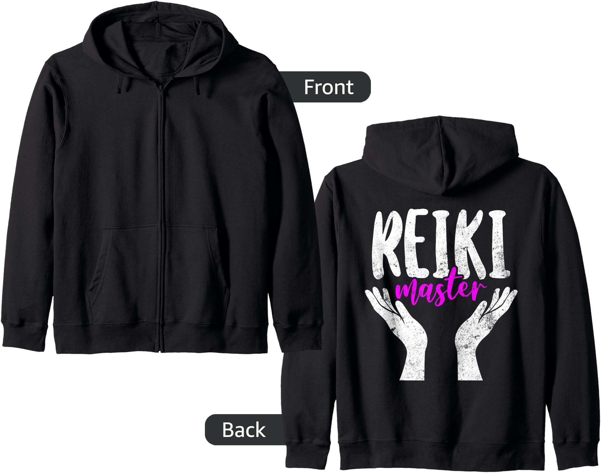 Reiki Master Holistic Hands Healing Practitioner Japanese Zip Hoodie