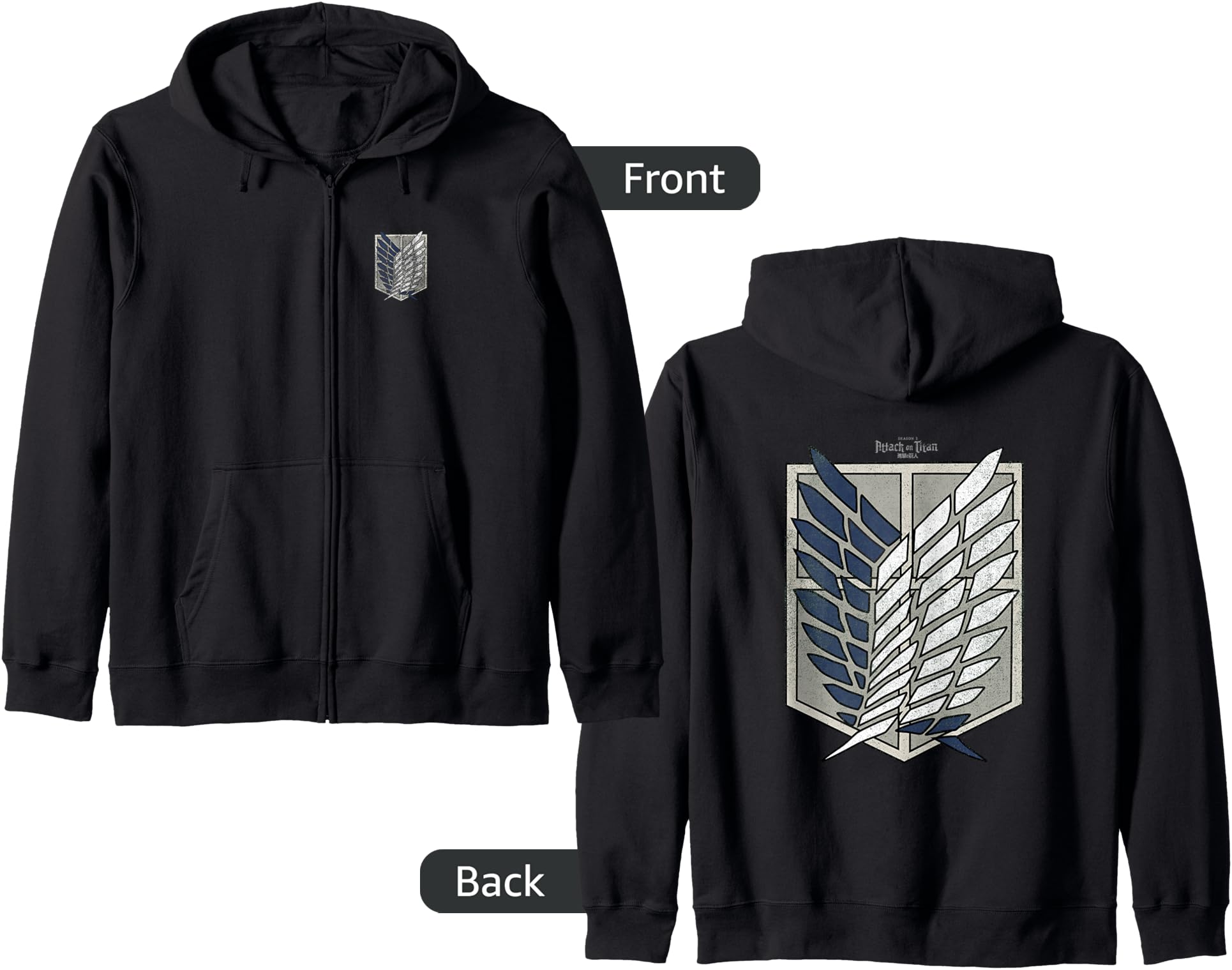 Attack on Titan Season 3 Scout Regiment Emblem Front Back Hoodie