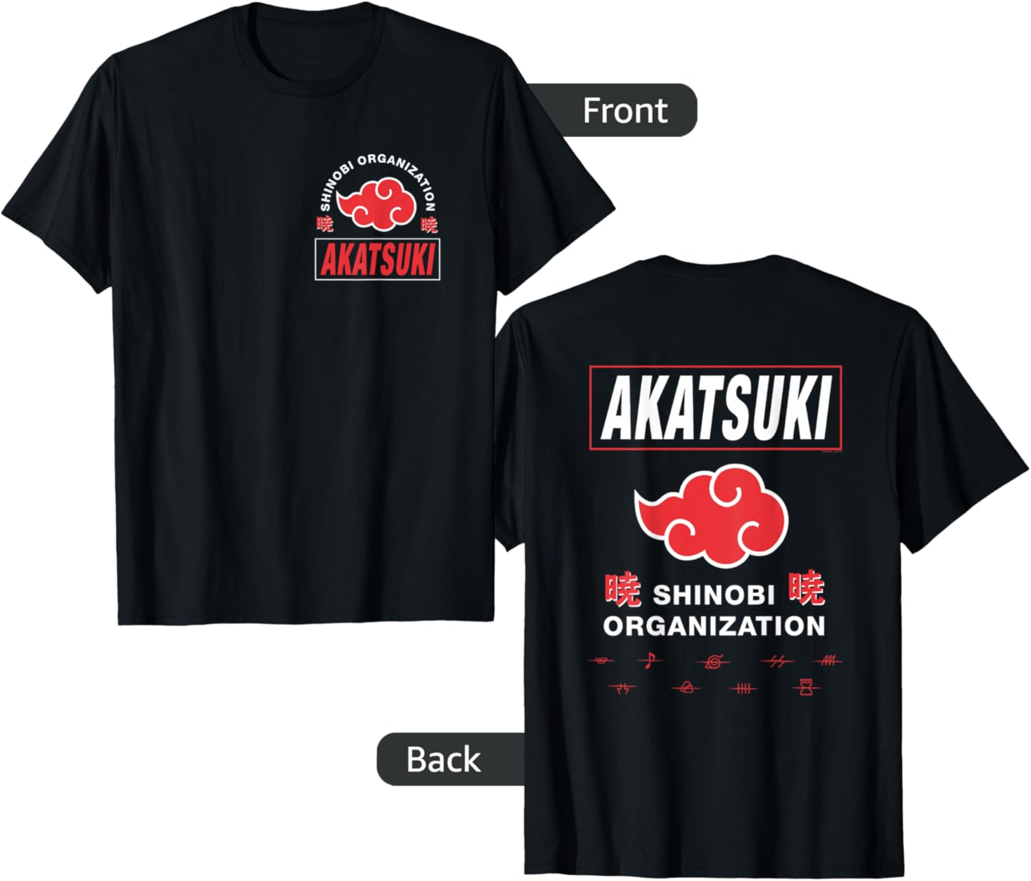 Naruto Shippuden Akatsuki Shinobi Org Front Back Anime
