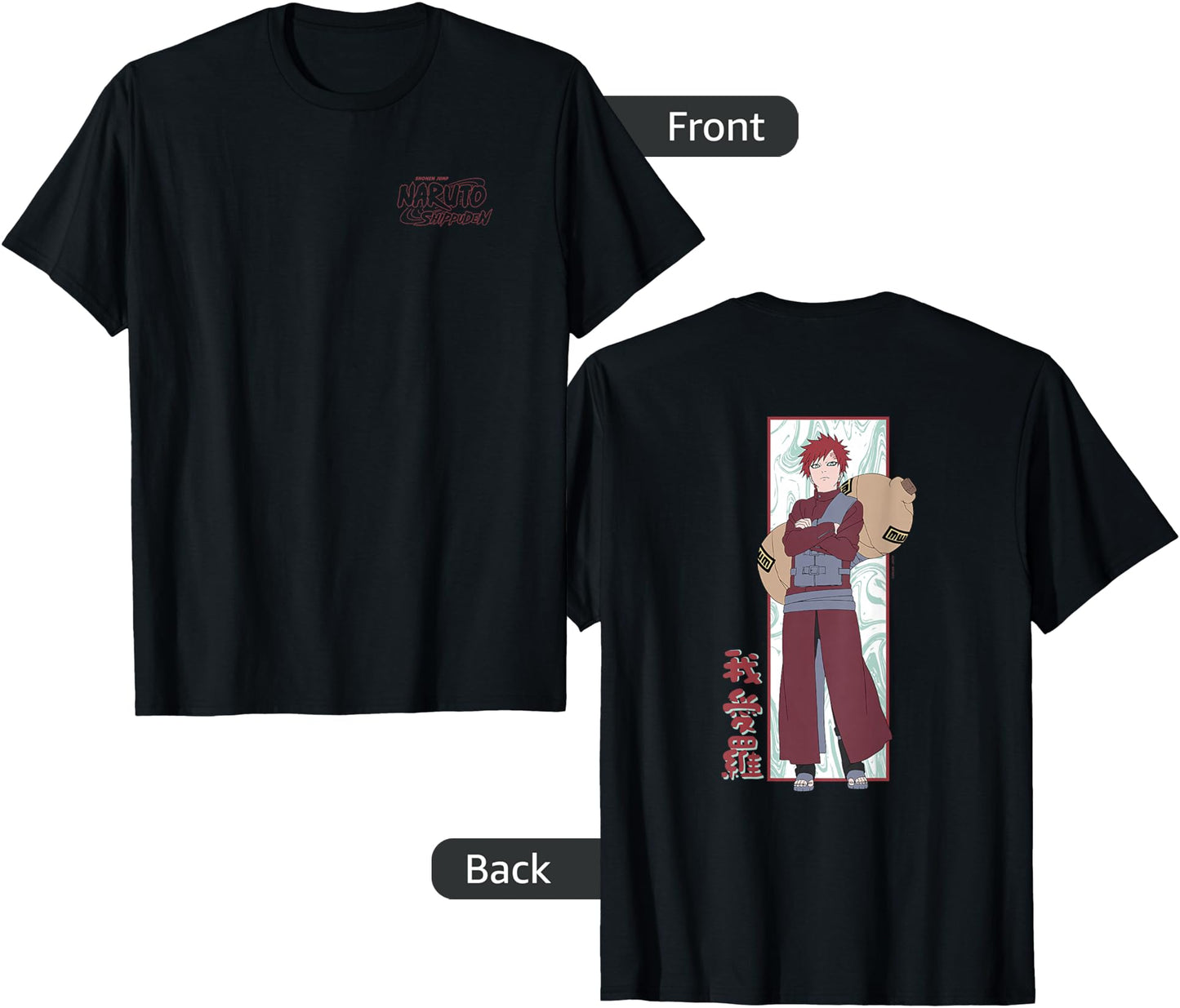 Naruto Shippuden Gaara Marble Background Front Back Anime