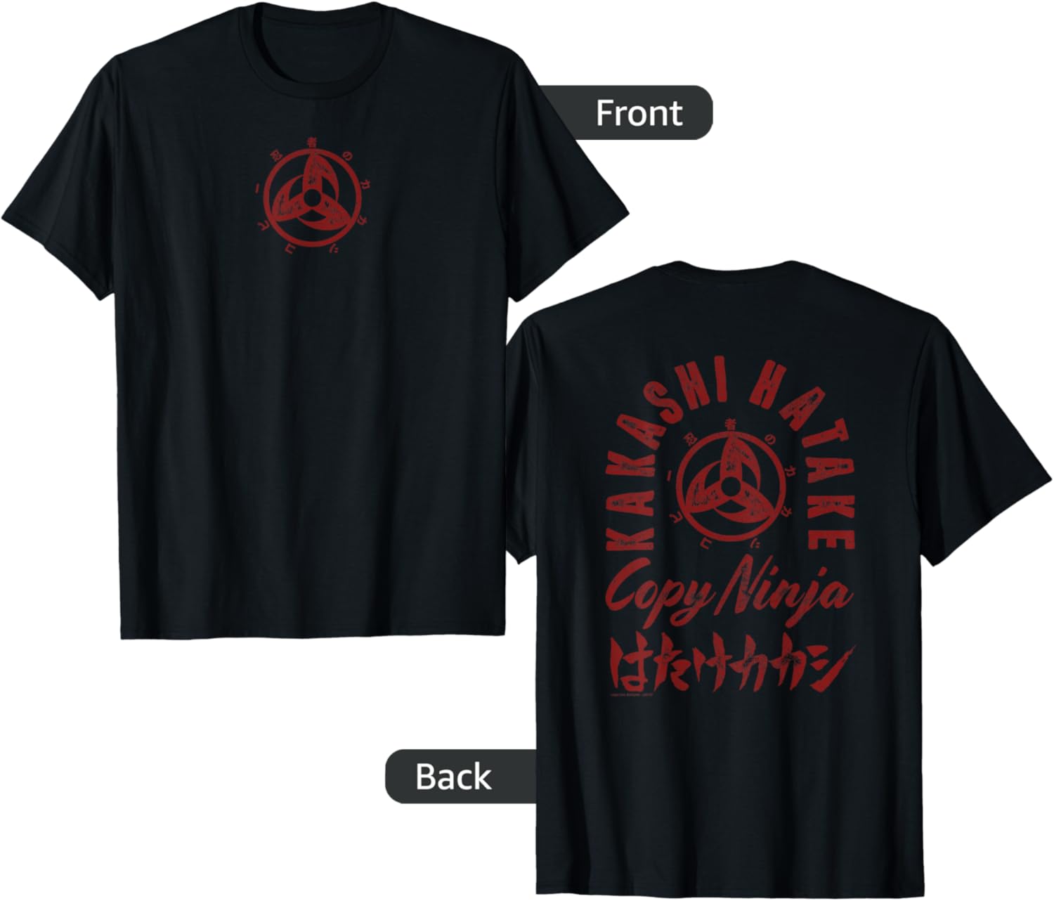Naruto Shippuden Kakashi Hatake Ninja Front and Back Anime