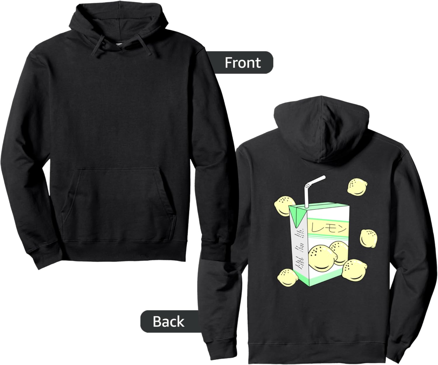 Japanese Lemon Juice Box 90s Aesthetic Pastel Otaku Anime Pullover Hoodie