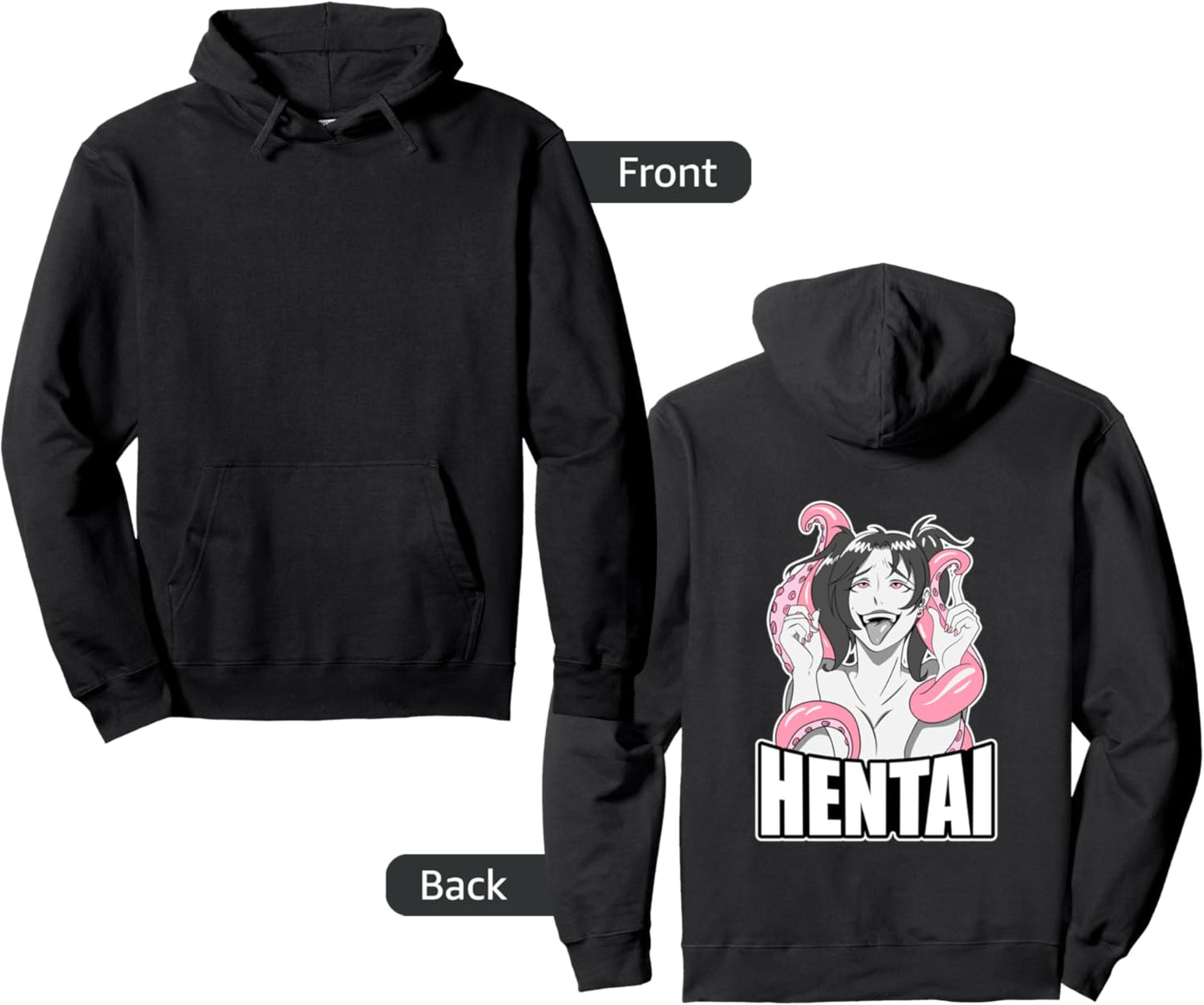 Ahegao Hoodie lewd face anime girl, gift for Hentai otaku