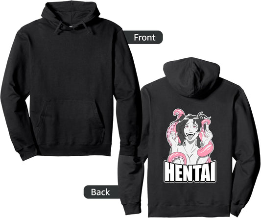Ahegao Hoodie lewd face anime girl, gift for Hentai otaku