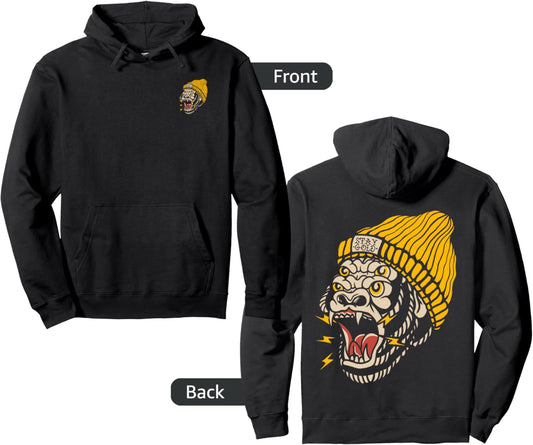 American Traditional Tattoo Gorilla Alternative Old School Pullover Hoodie