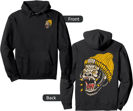 American Traditional Tattoo Gorilla Alternative Old School Pullover Hoodie