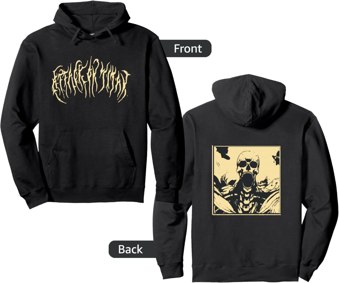 Attack on Titan Season 4 Metal Logo Titan Front and Back Pullover Hoodie