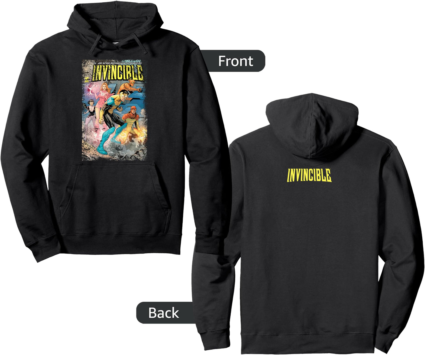 Invincible Distressed Cover - Teen Team Pullover Hoodie