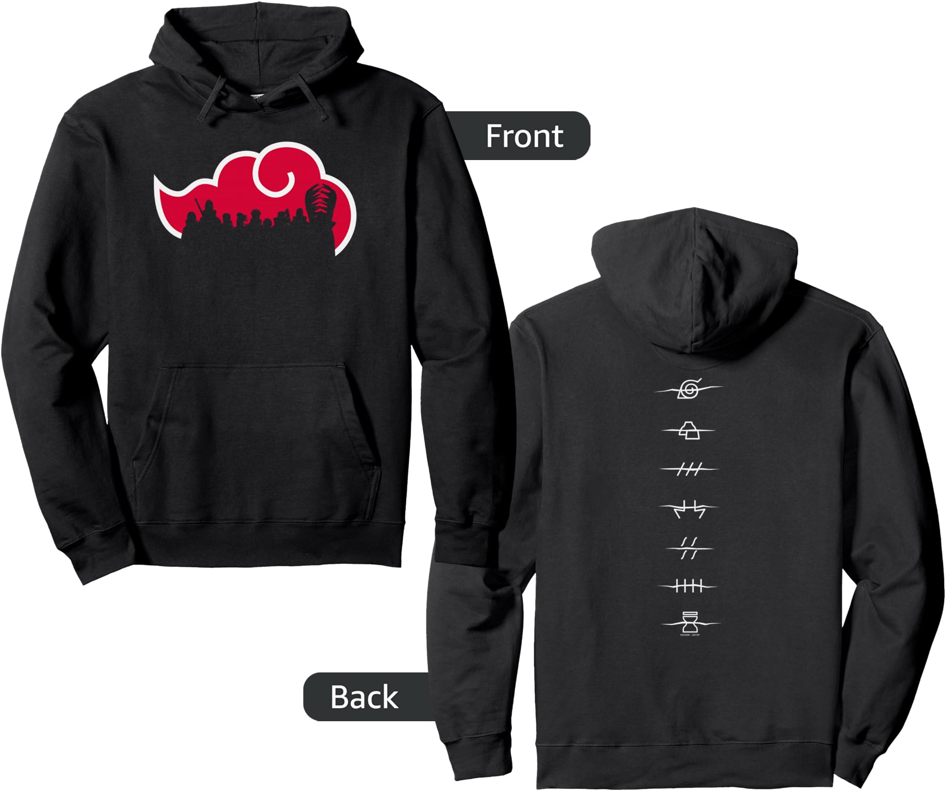 Naruto Shippuden Akatsuki Silhouette Anime Pullover Hoodie