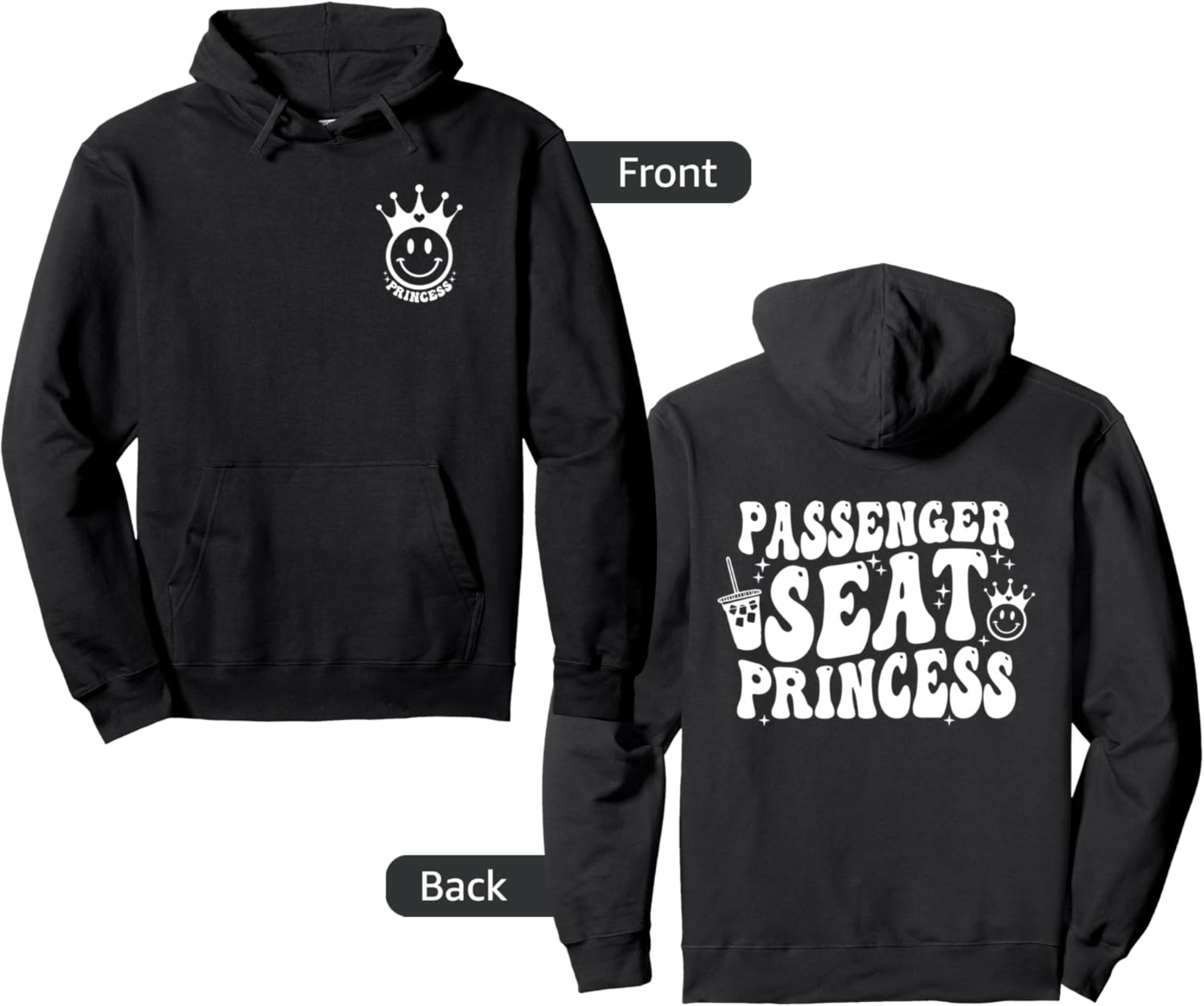Passenger Seat Princess Ice Coffee Retro Summer (Both Side) Pullover Hoodie
