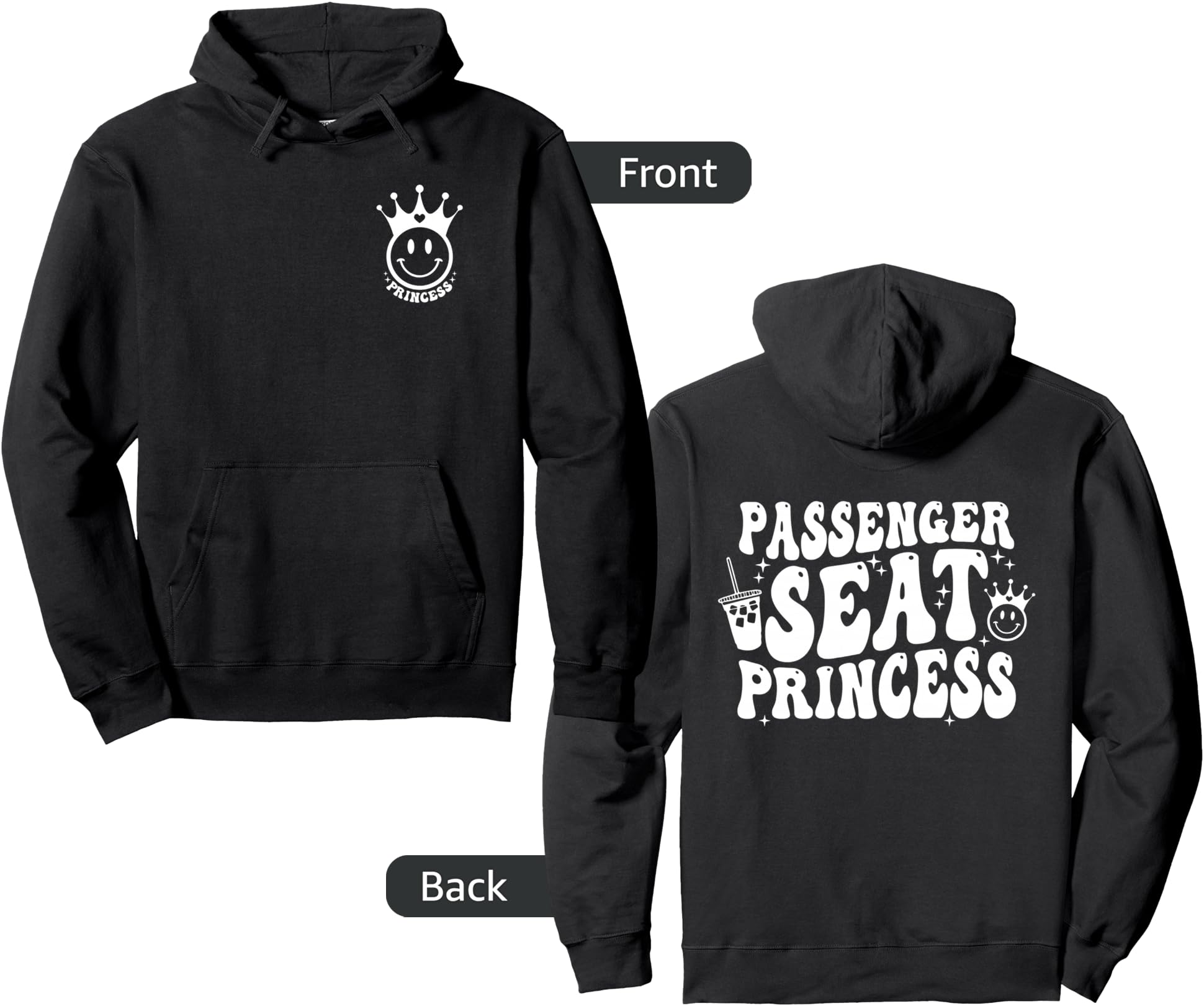 Passenger Seat Princess Ice Coffee Retro Summer (Both Side) Pullover Hoodie