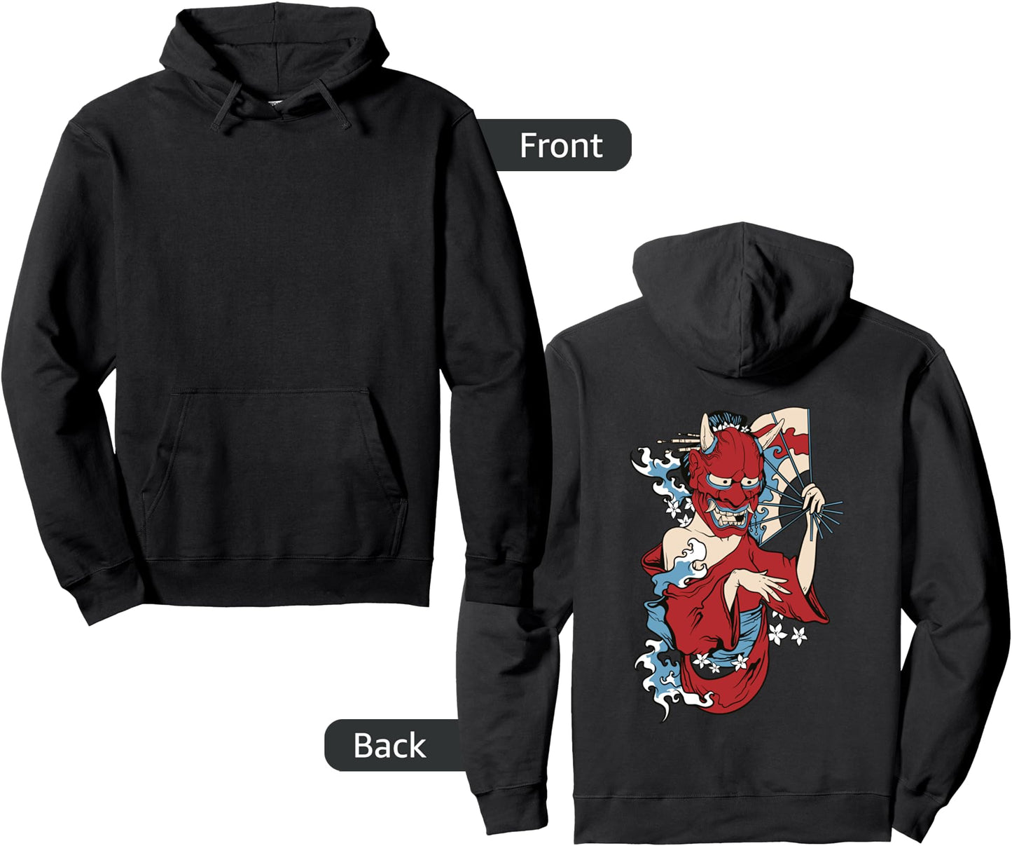 geisha girl mask Japanese demon Pullover Hoodie