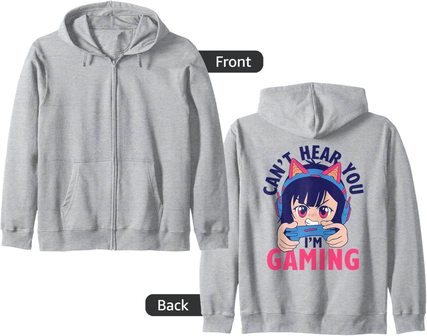 Can't Hear You I'm Gaming | Funny Gamer Girl Anime Hoodie