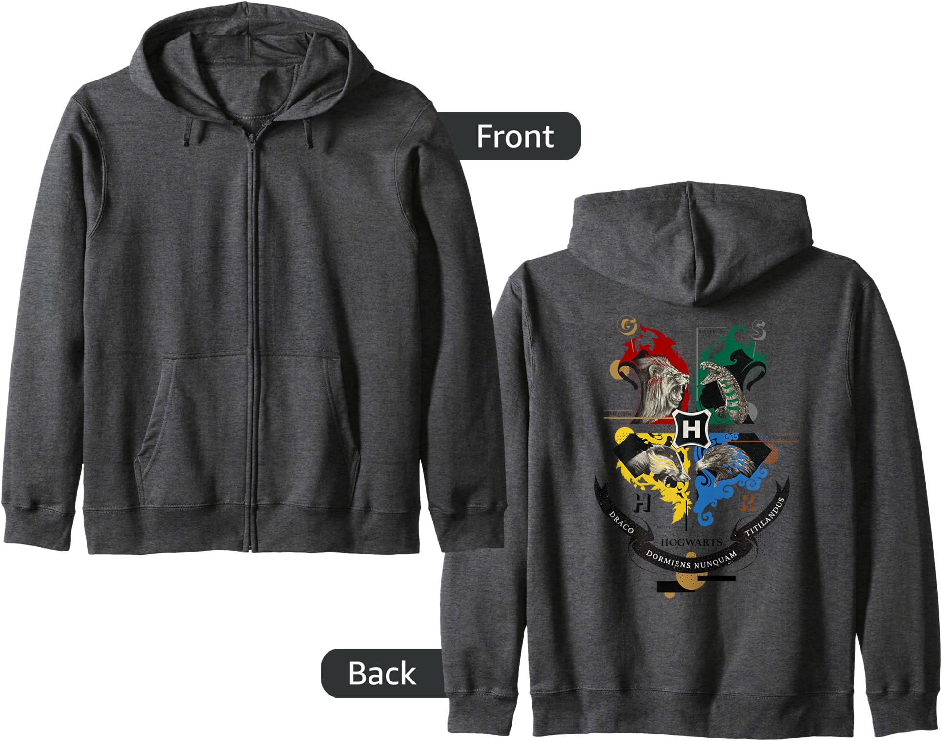 Harry Potter Hogwarts Magicial Mischief Level Up Crest Zip Hoodie