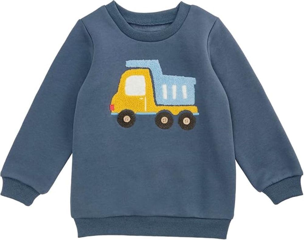 Mud Pie unisex-child Navy Dumptruck Sweatshirt