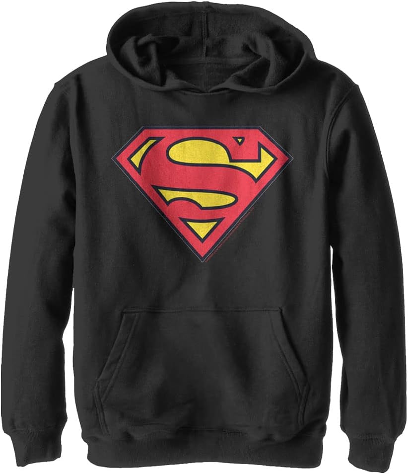 WARNER BROS unisex-child Superman Classic Logo Youth Pullover Hoodie
