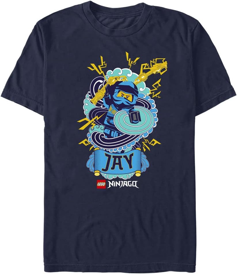 Fifth Sun Mens Lego Ninjago Jay Badge Young Men's Short Sleeve Tee ShirtT-Shirt