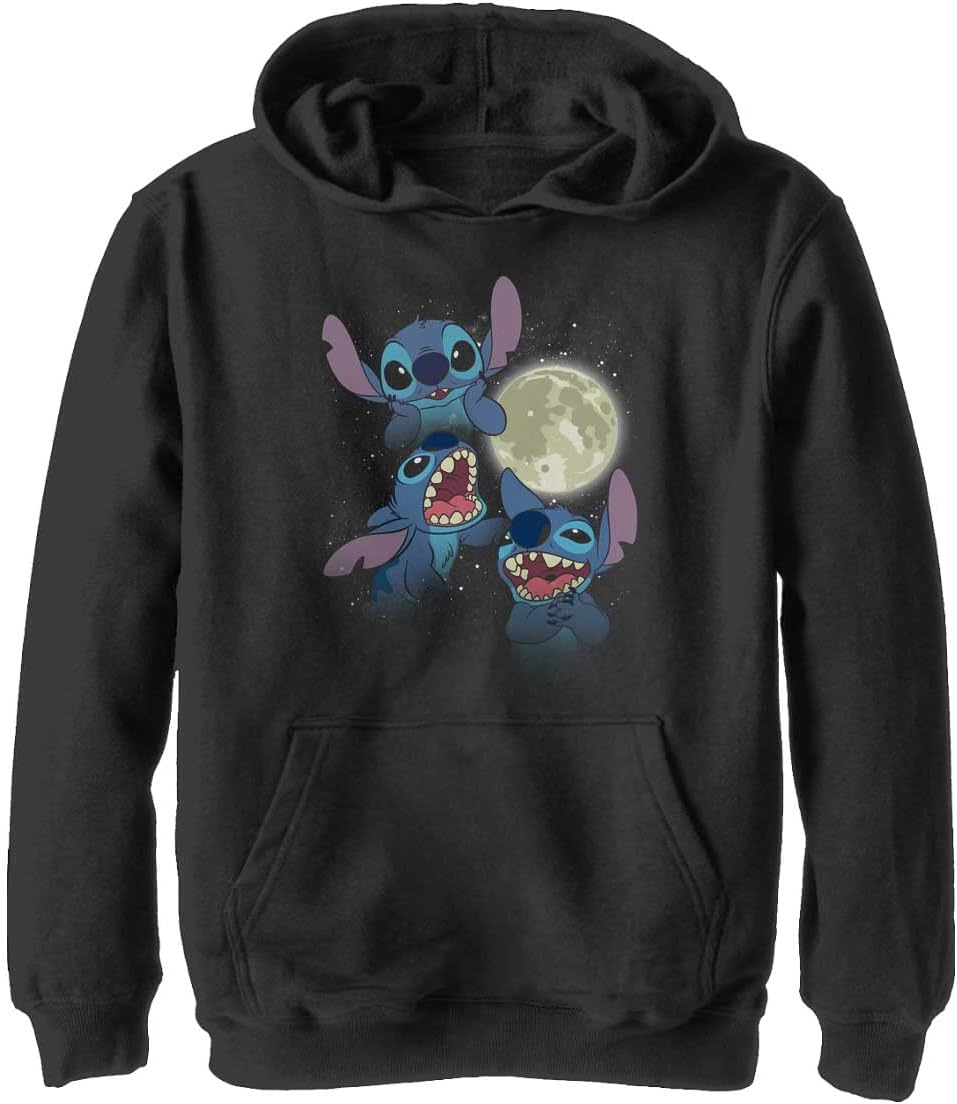 Disney unisex-child Three Stitch Moon Hoodie