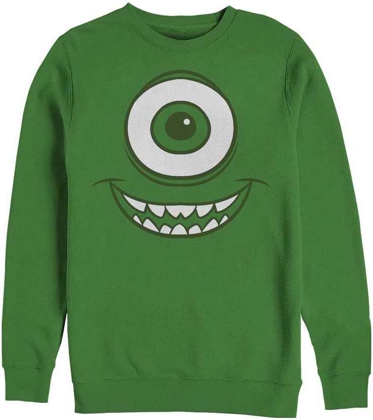 Fifth Sun unisex-adult Pixar Monsters Inc Mike Face Mens Pullover Crew Fleece