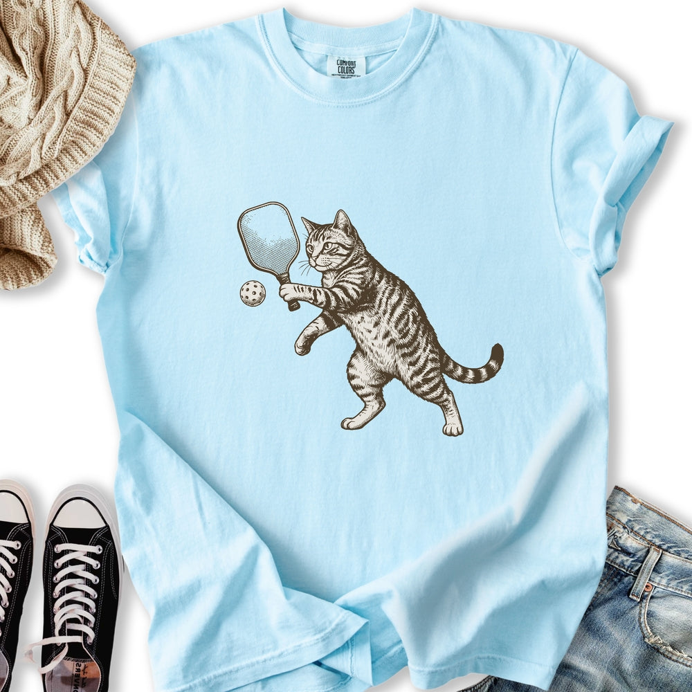 Pickleball Cat T Shirt Premium Apparel