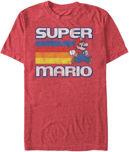 Nintendo Mens Super Mario Running Retro Stripe