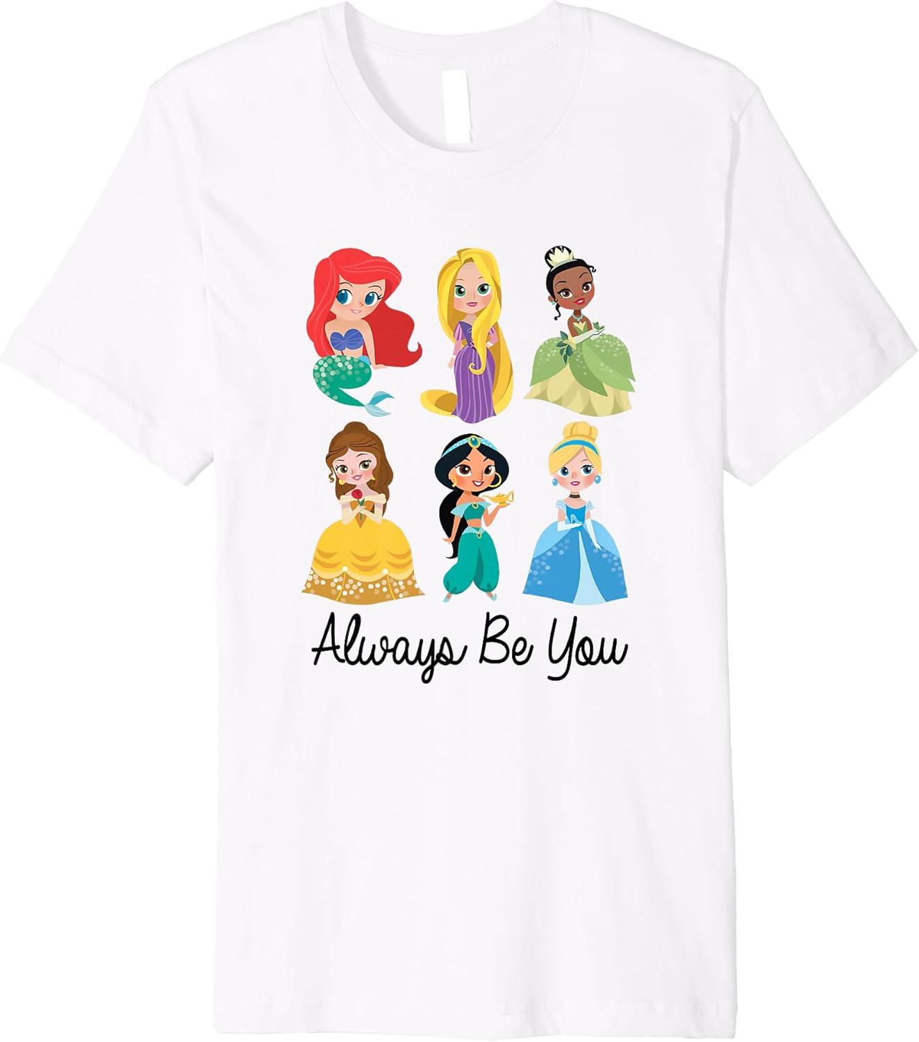 Disney Princess Always Be You Cute Chibi Group Shot Portrait Premium T-Shirt