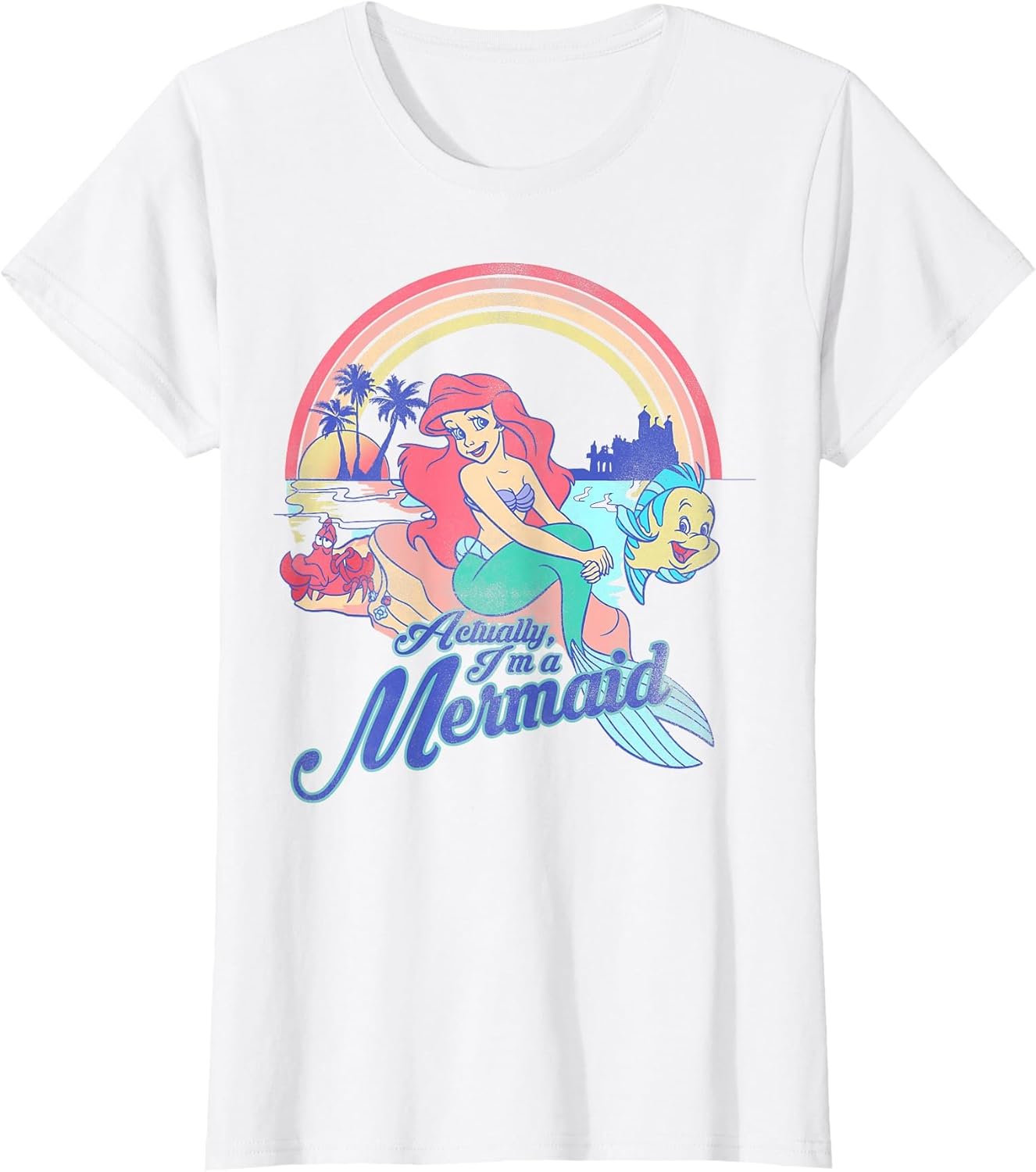 Disney The Little Mermaid Pastel Rainbow Retro