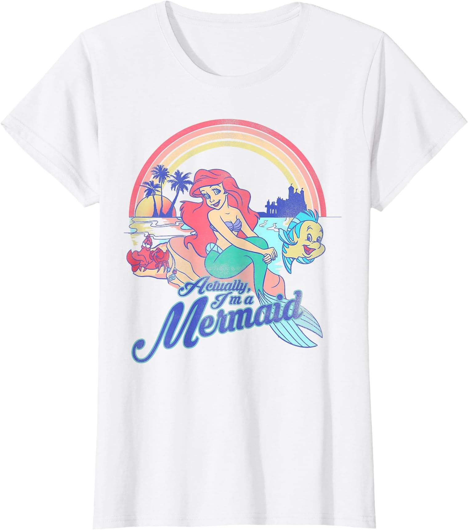 Disney The Little Mermaid Pastel Rainbow Retro