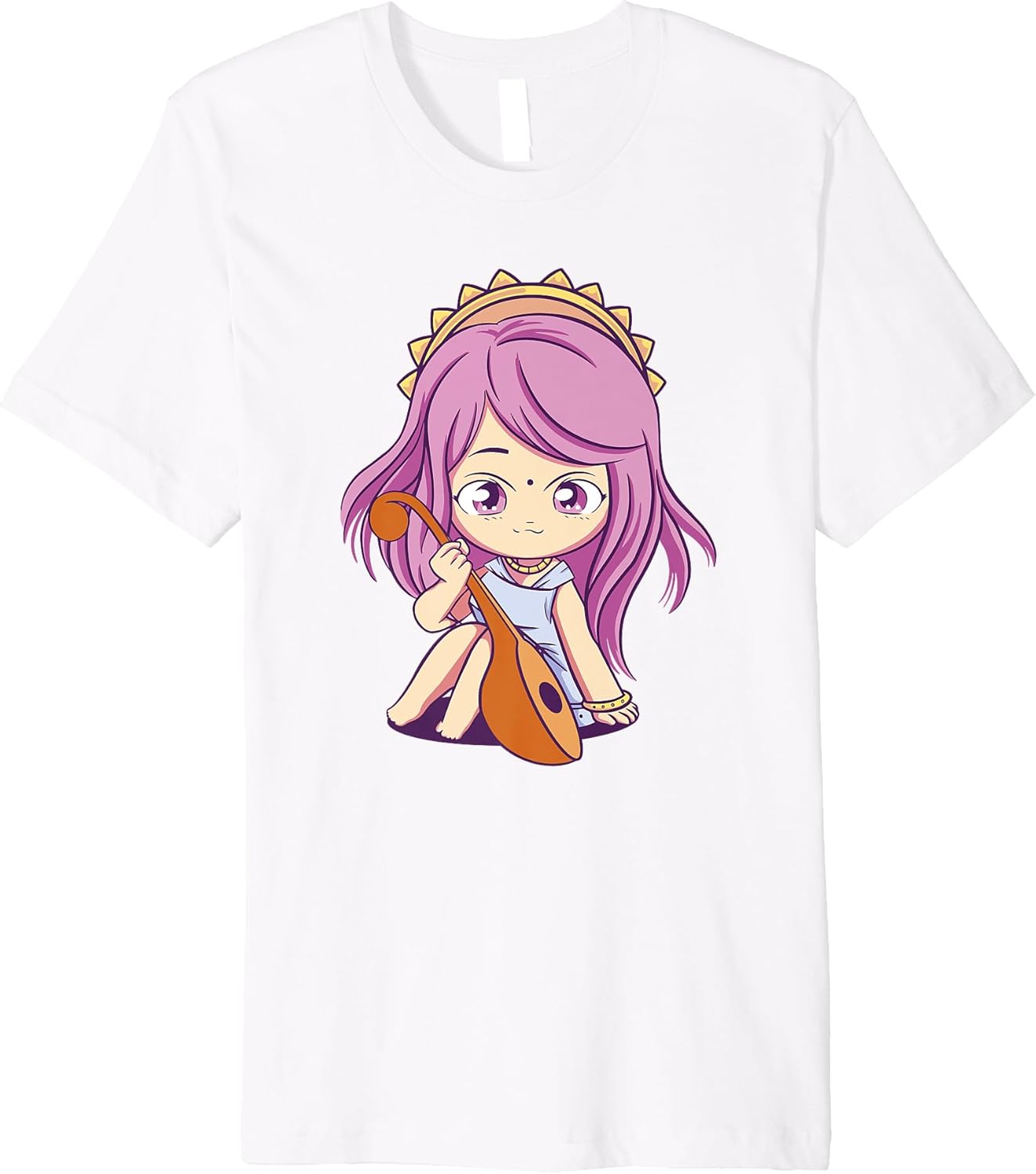 Hindu Goddess Saraswati Chibi Girl Premium T-Shirt