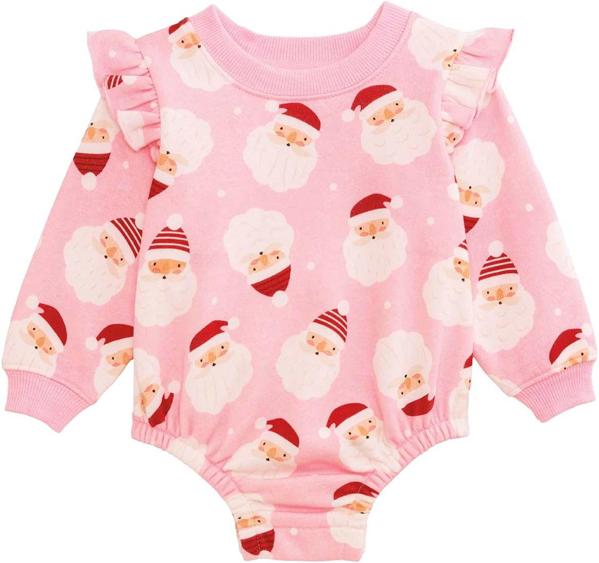 Mud Pie Kids Christmas Pink Santa Sweatshirt Bubble