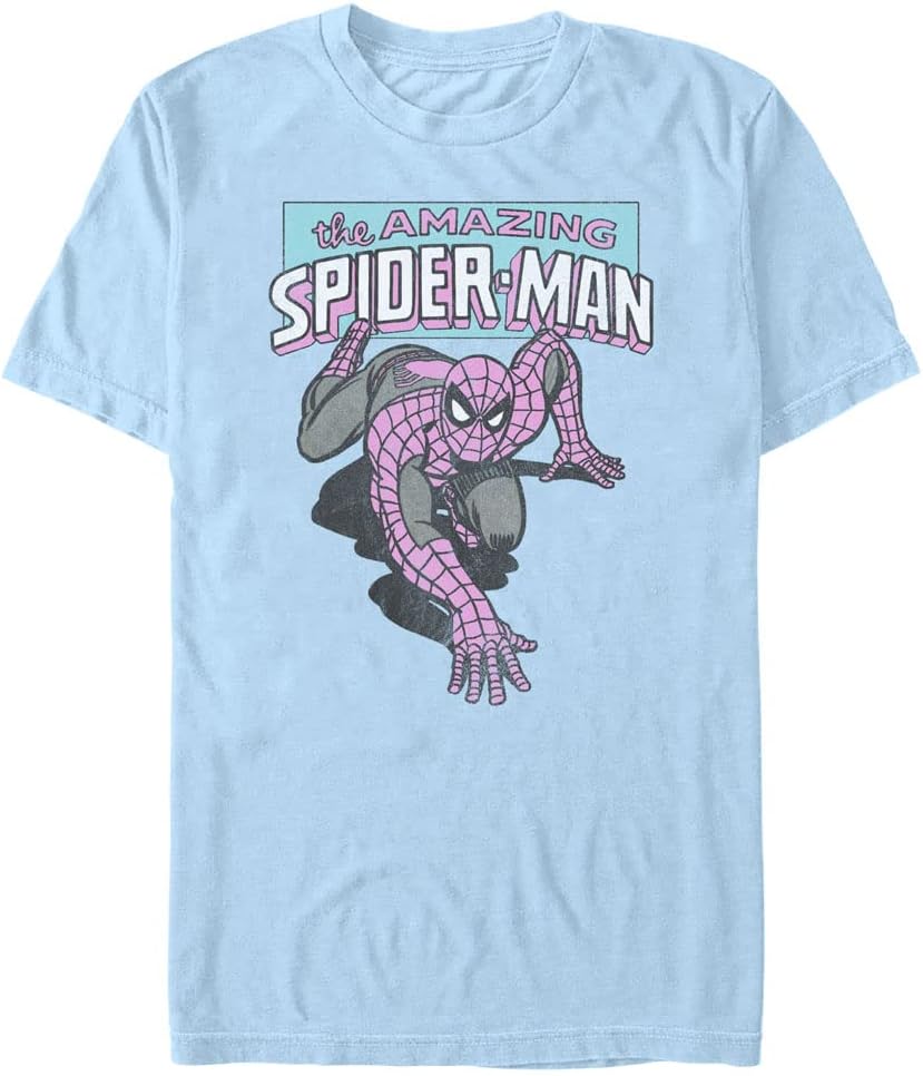 Marvel Mens Comics Retro Classic Amazing Spidey Young Men's Short Sleeve Tee ShirtT-Shirt