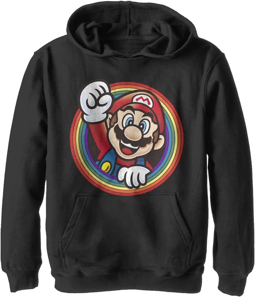 Nintendo Kids Rainbow Mario Youth Pullover Hoodie