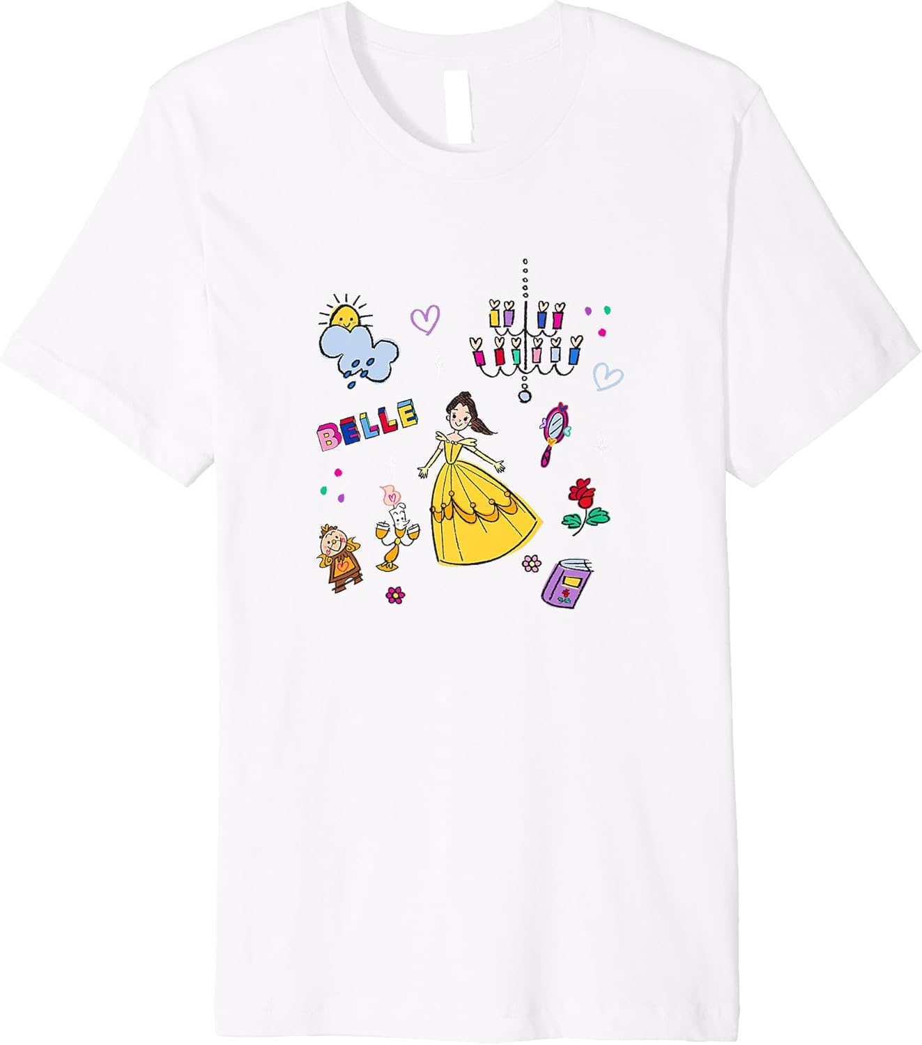 Disney Beauty and the Beast Belle Chibi Princess Icons Premium T-Shirt