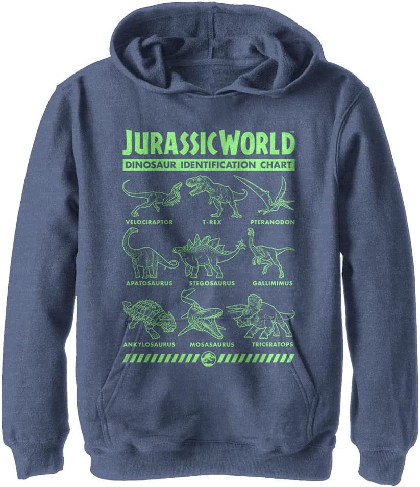 Jurassic Park Kids' Jurassic World Fallen Kingdom Dino Identification Youth Pullover Hoodie