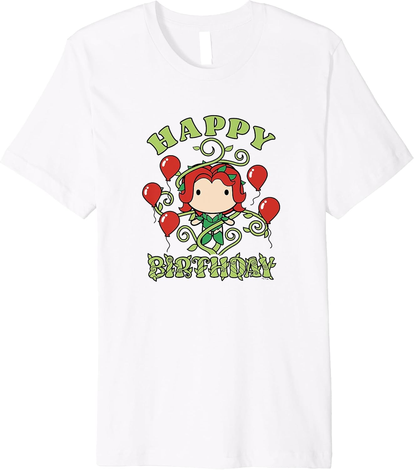 DC Comics Justice League Happy Birthday Chibi Poison Ivy Premium T-Shirt