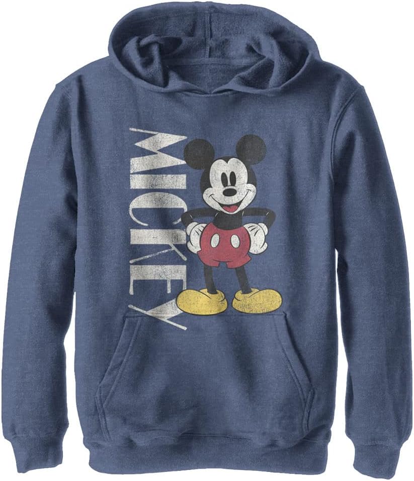 Disney boys Disney Mickey and Friends Mickey Vintage Stance Hoodie Kids Athletic, Navy Blue Heather, X-Large US