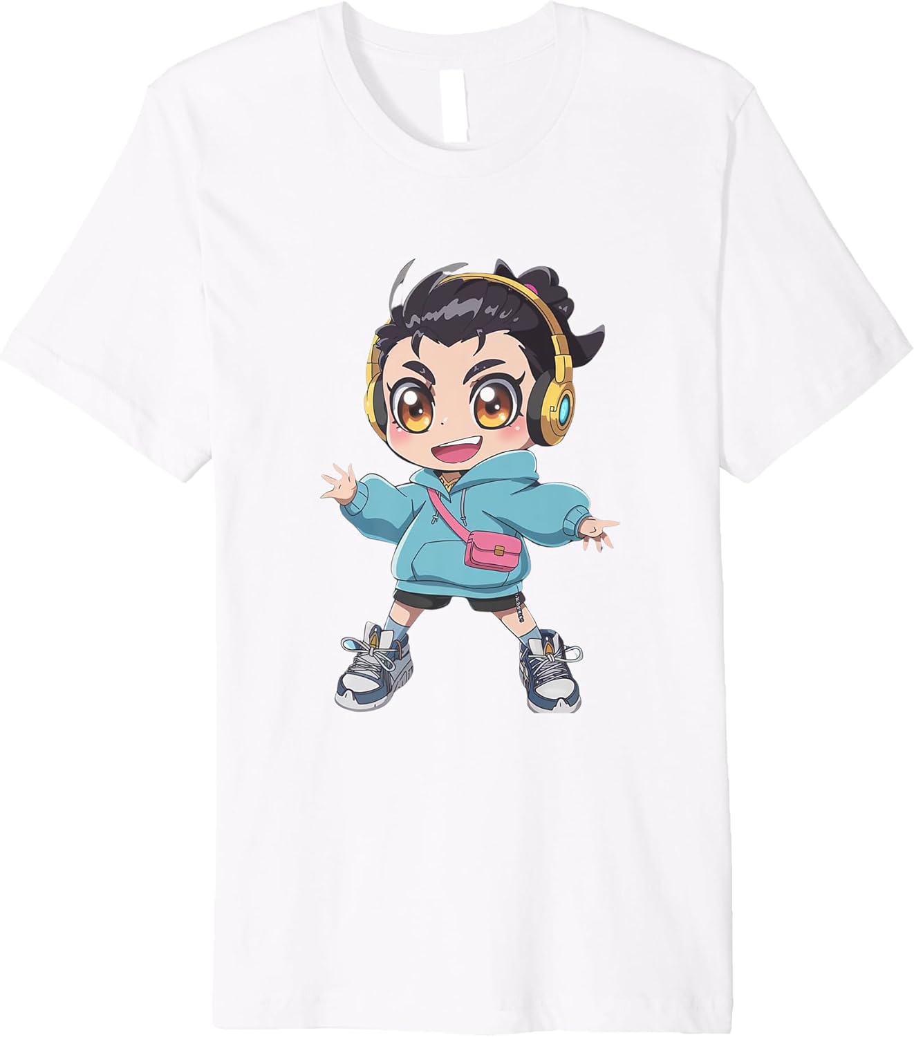 Vibrant chibi art, Colorful anime , Futuristic chibi styl Premium T-Shirt