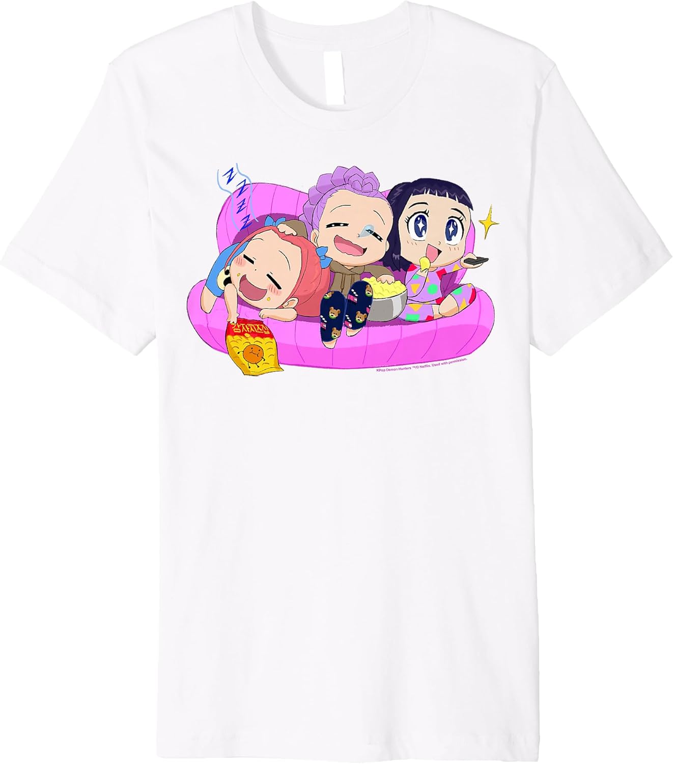 Halloween Chibi Huntrix Relaxing in Couch Premium T-Shirt