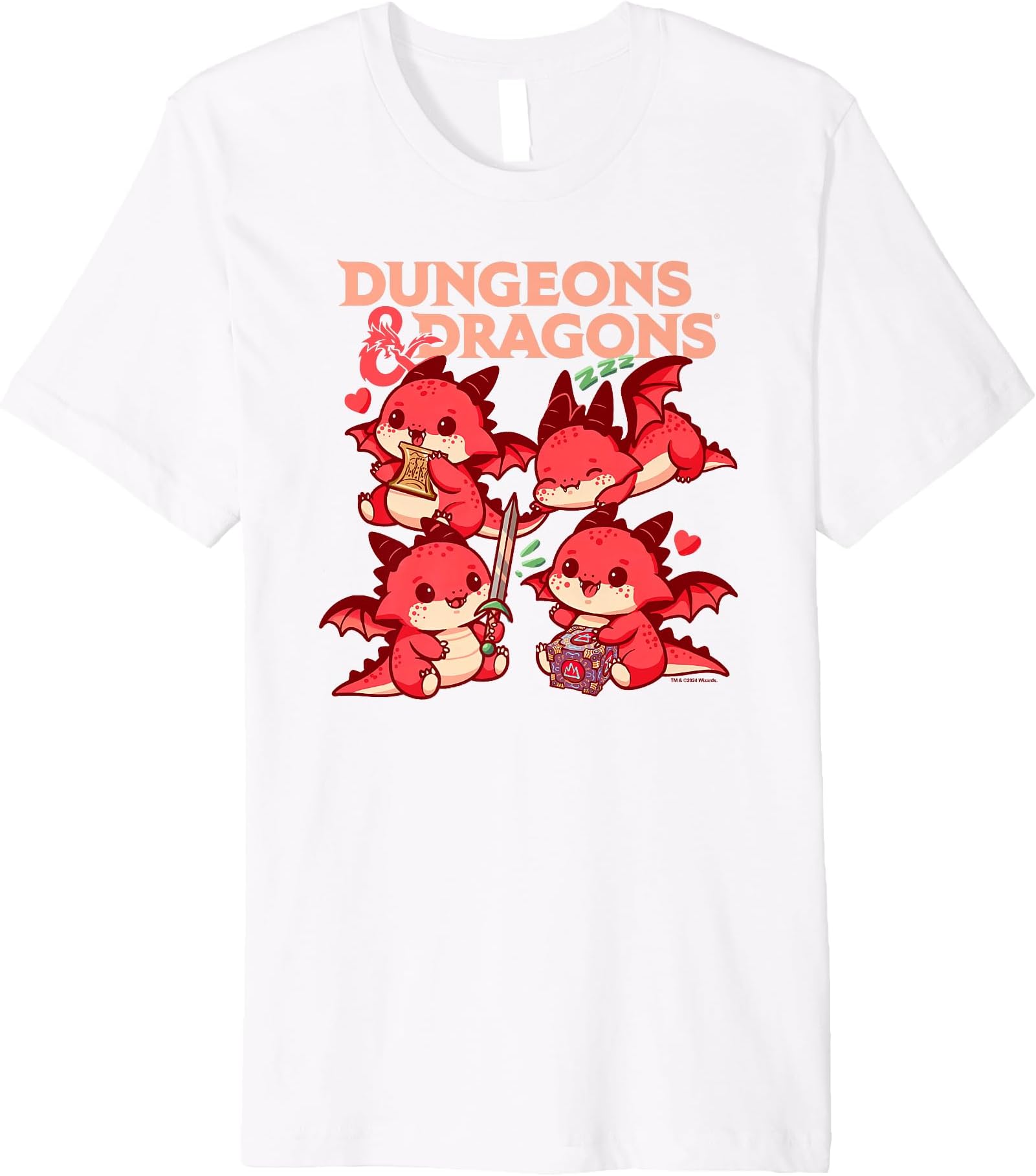 Dungeons & Dragons Cute Dragon Chibi Big Chest Logo Premium T-Shirt