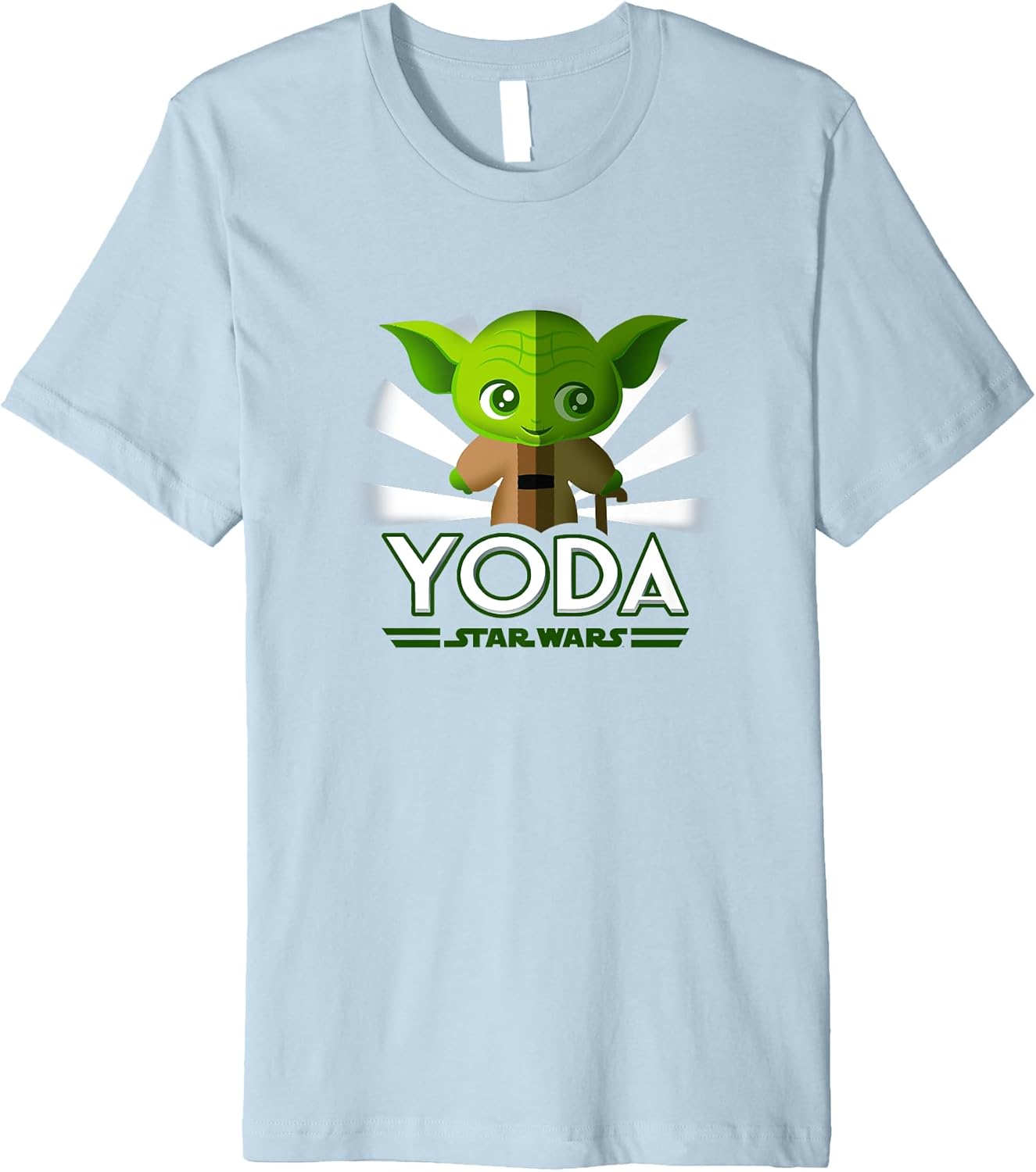 Star Wars Classic Master Yoda Chibi Portrait Lit Up Back Premium T-Shirt