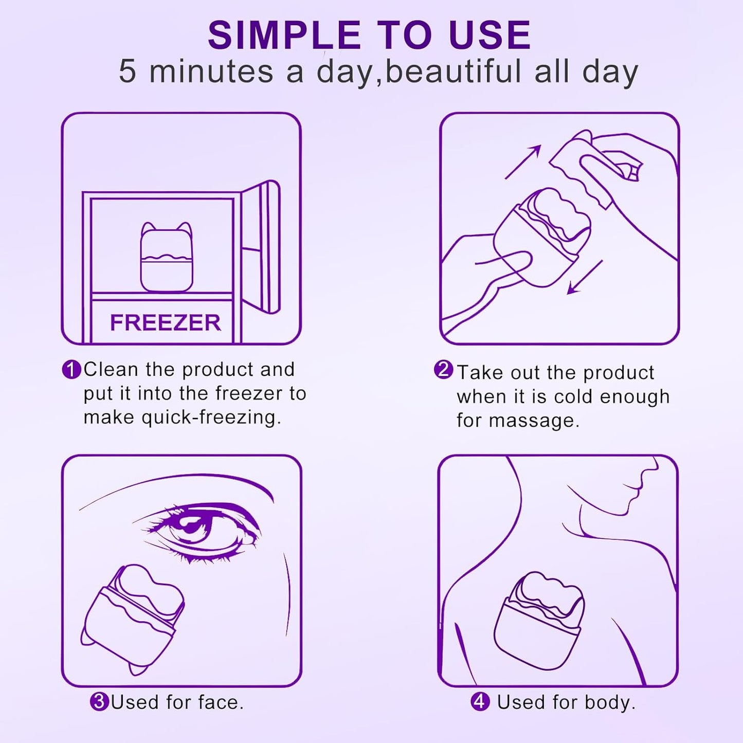 Ice Roller for Face and Eyes, Multi-Functional Facial Skin Care Tools